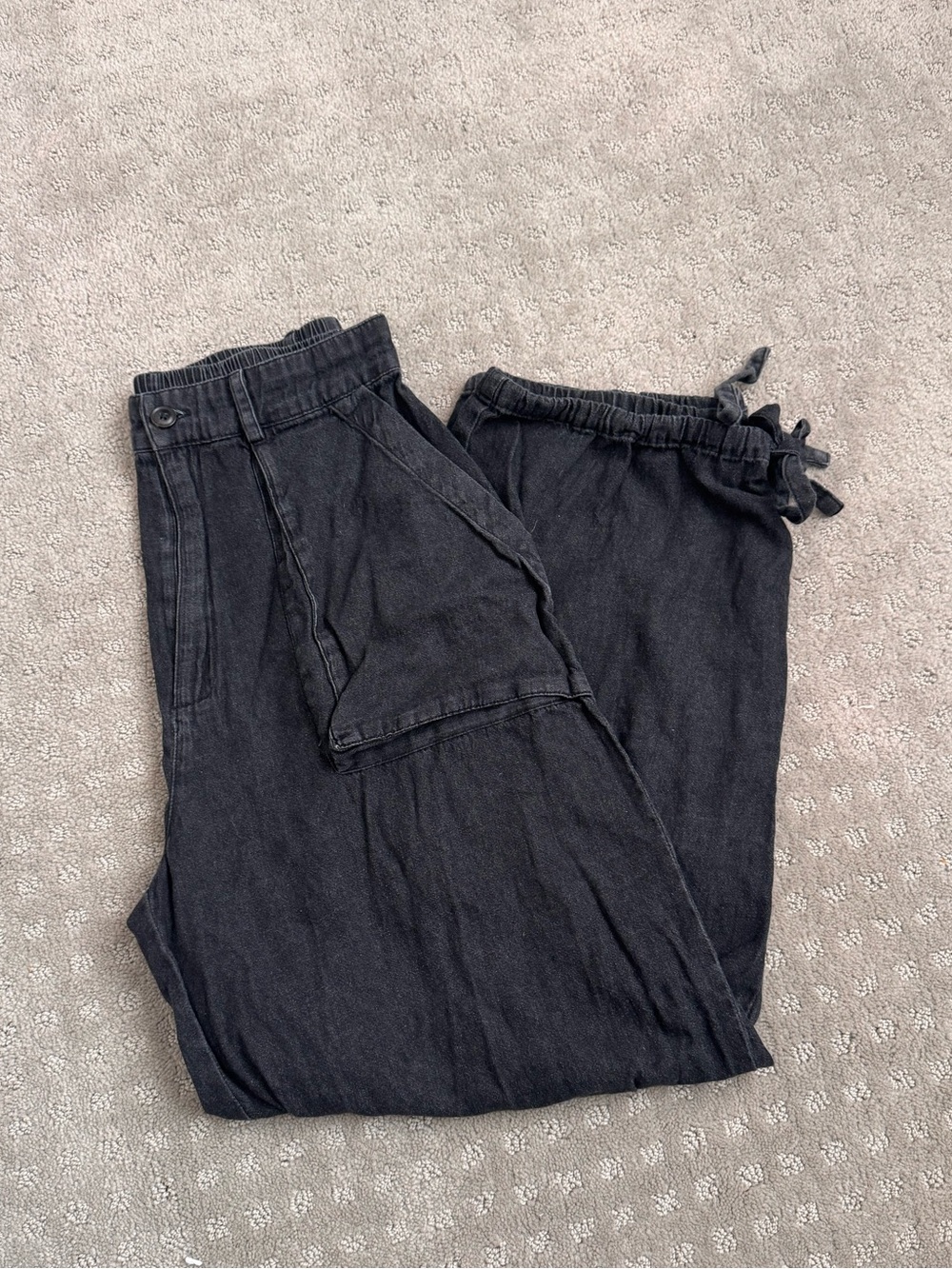 Downeast Black Drawstring Cargo Pants